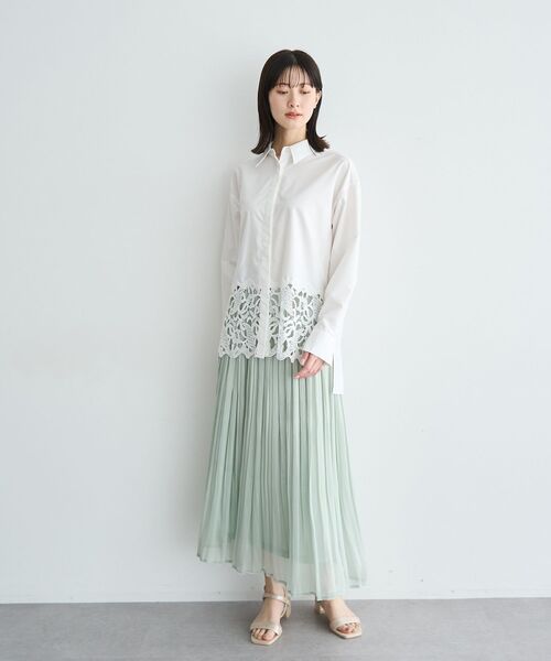 YECCA VECCA(イェッカヴェッカ)の「シャイニーサテンプリーツスカート(スカート・レディース・ライトグレー/イエロー/ミント/ブルー・FREE)」の17枚目の写真