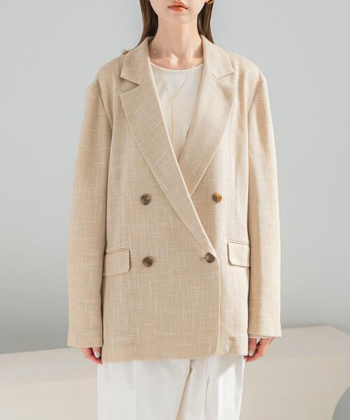 URBAN RESEARCH ROSSO WOMEN（アーバンリサーチ　ロッソ）の「カラミダブルジャケット（その他アウター・レディース・ベージュ/アイボリー・38/36）」の19枚目の写真