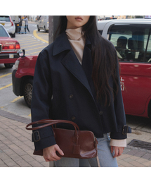 Short double trench jacket [TISP05JK04]_Navy