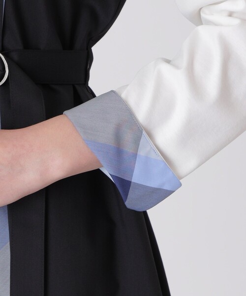 BLUE LABEL CRESTBRIDGE(ブルーレーベルクレストブリッジ)の「プレーンストレッチツイルビスチェドレス(ワンピース・レディース・ダークネイビー/ベージュ系その他/ブラック・36/38)」の9枚目の写真