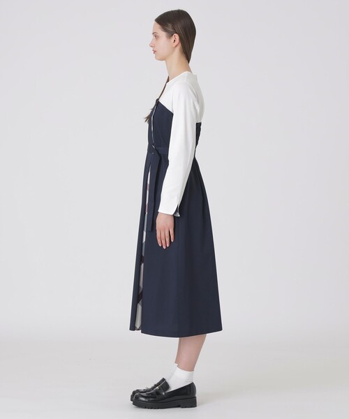 BLUE LABEL CRESTBRIDGE(ブルーレーベルクレストブリッジ)の「プレーンストレッチツイルビスチェドレス(ワンピース・レディース・ダークネイビー/ベージュ系その他/ブラック・36/38)」の13枚目の写真