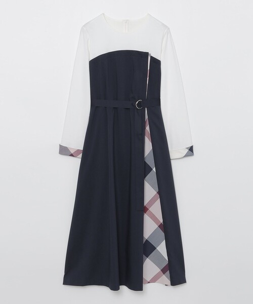 BLUE LABEL CRESTBRIDGE(ブルーレーベルクレストブリッジ)の「プレーンストレッチツイルビスチェドレス(ワンピース・レディース・ダークネイビー/ベージュ系その他/ブラック・36/38)」の21枚目の写真
