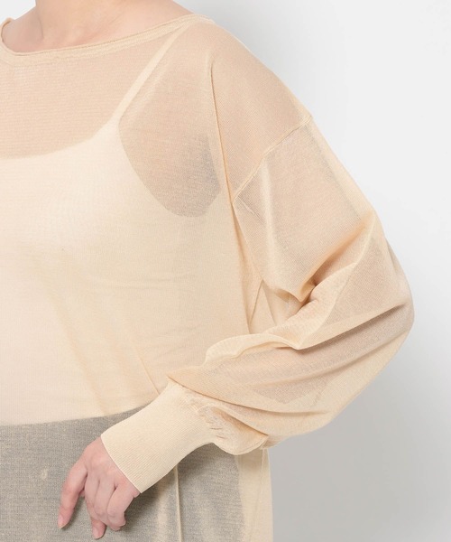 mysty woman（ミスティウーマン）の「シアーニットプルオーバー 666058（ニット/セーター・レディース・ベージュ/オフホワイト/ブラック・FREE）」の17枚目の写真