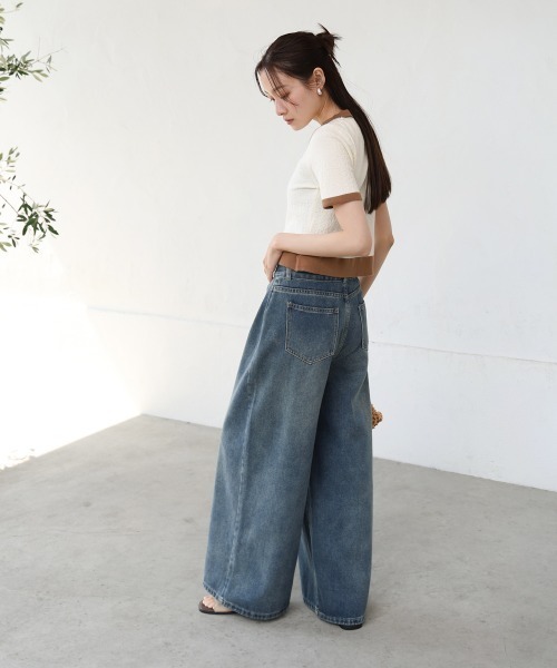 Bab(バブ)の「リンガーニットTシャツ(ニット/セーター・レディース・ブラック/グリーン/アイボリー・MEDIUM)」の21枚目の写真