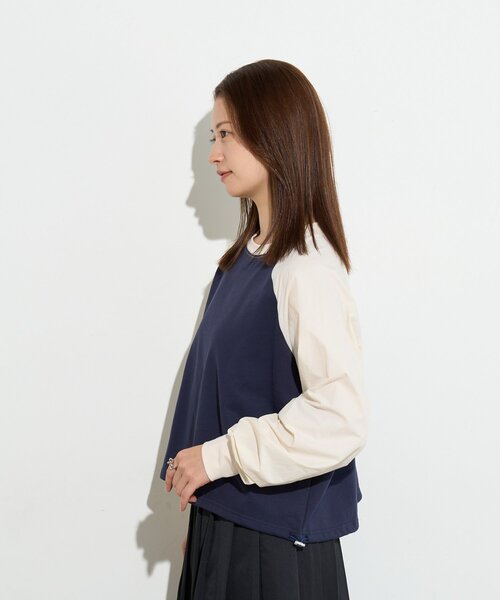 BIRTHDAY BAR（バースデイバー）の「【B-DAY STORE】ラグラン 切り替えカットソー　レディス（Tシャツ/カットソー・レディース・グレー/レッド/ホワイト・0）」の5枚目の写真