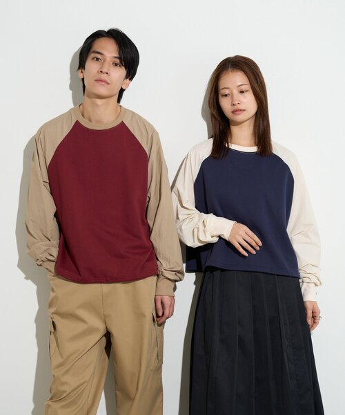 B-DAY STORE(ビーデイストア)の「【B-DAY STORE】ラグラン切替えカットソー(Tシャツ/カットソー・レディース・グレー/レッド/ホワイト・0)」の18枚目の写真
