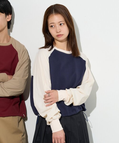 B-DAY STORE(ビーデイストア)の「【B-DAY STORE】ラグラン切替えカットソー(Tシャツ/カットソー・レディース・グレー/レッド/ホワイト・0)」の21枚目の写真