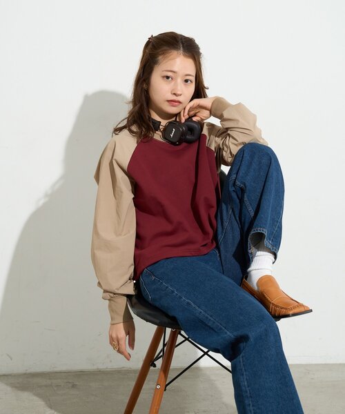 BIRTHDAY BAR（バースデイバー）の「【B-DAY STORE】ラグラン 切り替えカットソー　レディス（Tシャツ/カットソー・レディース・グレー/レッド/ホワイト・0）」の14枚目の写真