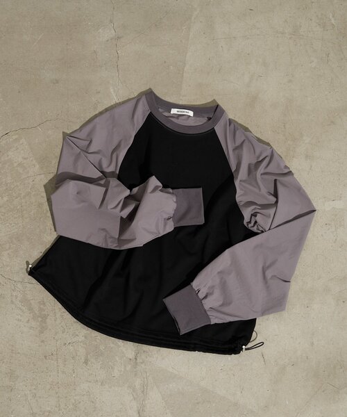 B-DAY STORE(ビーデイストア)の「【B-DAY STORE】ラグラン切替えカットソー(Tシャツ/カットソー・レディース・グレー/レッド/ホワイト・0)」の5枚目の写真