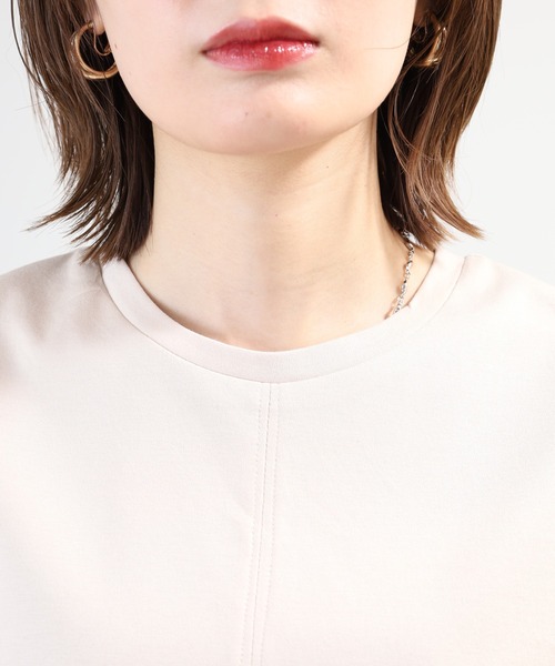 Anna Nicola(アンナニコラ)の「Anna Nicola 袖シアー切り替えカットソー 日本製 半袖(Tシャツ/カットソー・レディース・ブラック/キャメル/ベージュ・38)」の19枚目の写真