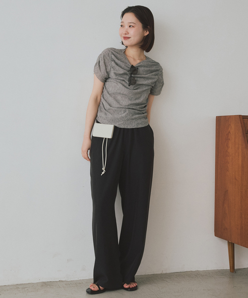 SLOBE IENA（スローブイエナ）の「SLOBE カードケース付きロープベルト（ベルト・レディース・ストーン/ブラック・FREE）」の3枚目の写真