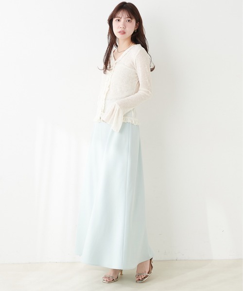 natural couture(ナチュラルクチュール)の「フリルデザインカットカーディガン(カーディガン/ボレロ・レディース・サックスブルー/アイボリー/ネイビー/モカ・FREE)」の8枚目の写真