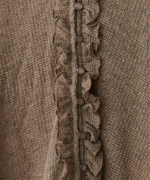 natural couture(ナチュラルクチュール)の「フリルデザインカットカーディガン(カーディガン/ボレロ・レディース・サックスブルー/アイボリー/ネイビー/モカ・FREE)」の14枚目の写真