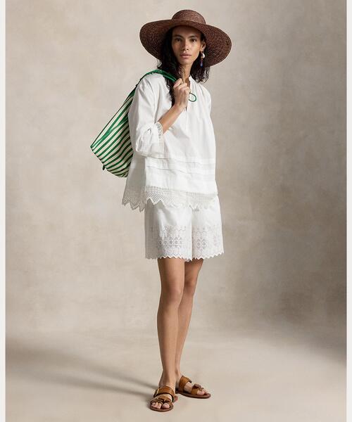 POLO RALPH LAUREN（ポロ ラルフ ローレン）の「クロシェトリム コットン シャツ（シャツ/ブラウス・レディース・ホワイト・S/L/XS/XXS）」の7枚目の写真