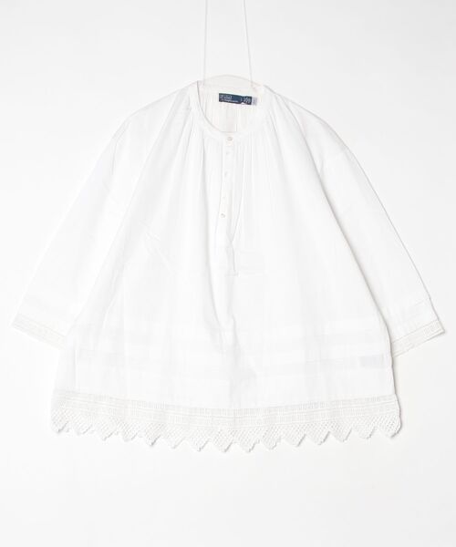 POLO RALPH LAUREN（ポロ ラルフ ローレン）の「クロシェトリム コットン シャツ（シャツ/ブラウス・レディース・ホワイト・S/L/XS/XXS）」の4枚目の写真