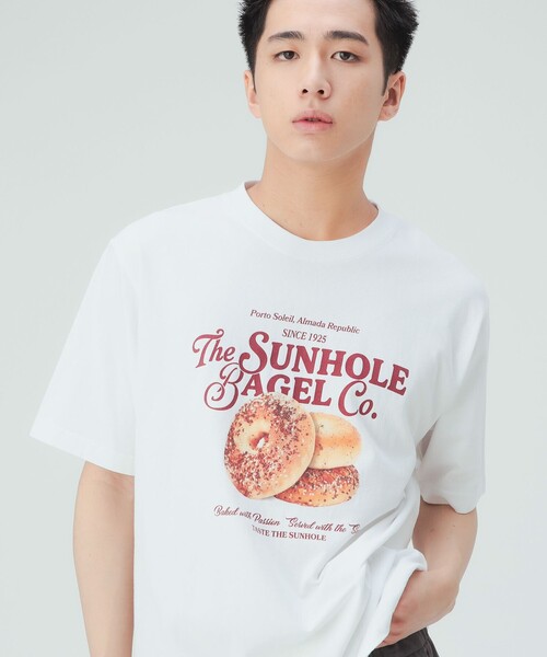 BEAMS HEART(ビームスハート)の「ベーグルTシャツ(Tシャツ/カットソー・メンズ・ホワイト/ホワイト系その他2・SMALL/MEDIUM/LARGE)」の6枚目の写真