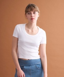 three dots（スリードッツ）の「クロップド ジェシカ（Tシャツ/カットソー）」