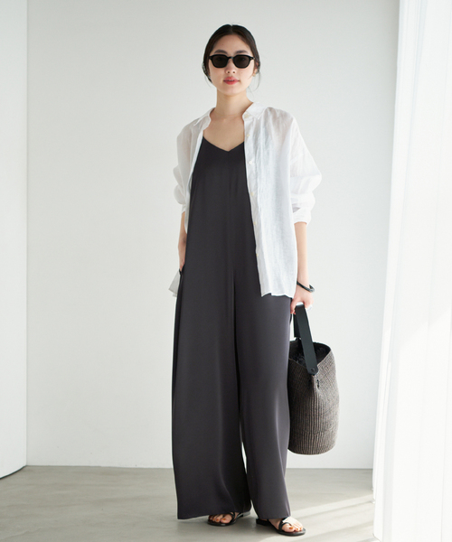 plage(プラージュ)の「dull satin パンツドレス(つなぎ/オールインワン・レディース・チョコ/ネイビー・38/36)」の5枚目の写真