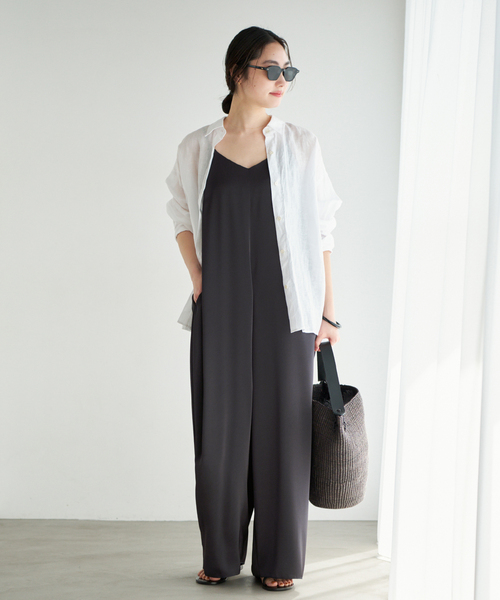 plage(プラージュ)の「dull satin パンツドレス(つなぎ/オールインワン・レディース・チョコ/ネイビー・38/36)」の13枚目の写真