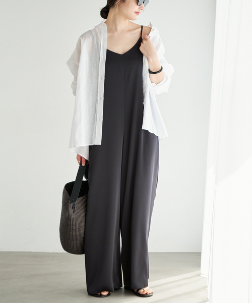 plage(プラージュ)の「dull satin パンツドレス(つなぎ/オールインワン・レディース・チョコ/ネイビー・38/36)」の14枚目の写真