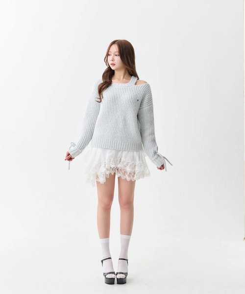 andwang(アンドワン)の「Layer Frill Lace Mini Skirt(スカート・レディース・ホワイト/ブラック・SMALL/MEDIUM)」の16枚目の写真