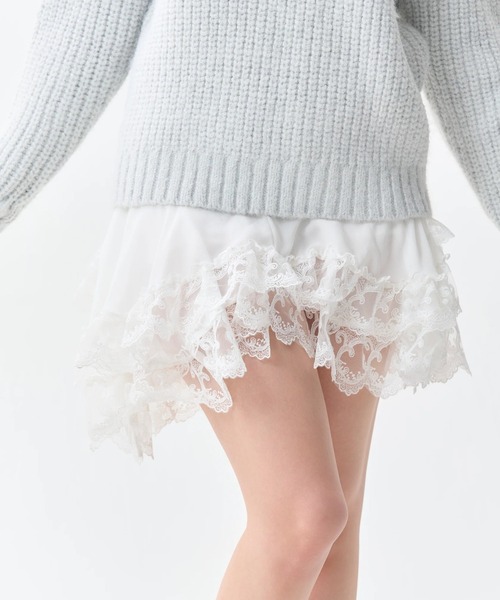 andwang(アンドワン)の「Layer Frill Lace Mini Skirt(スカート・レディース・ホワイト/ブラック・SMALL/MEDIUM)」の17枚目の写真