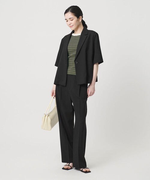 BEAUTY&YOUTH UNITED ARROWS（ビューティーアンドユースユナイテッドアローズ）の「【WEB限定 Wardrobe DAILY MINIMAL】ハーフスリーブジャケット ウォッシャブル（テーラードジャケット・レディース・ブラック/モカ/ベージュ・S/M）」の2枚目の写真