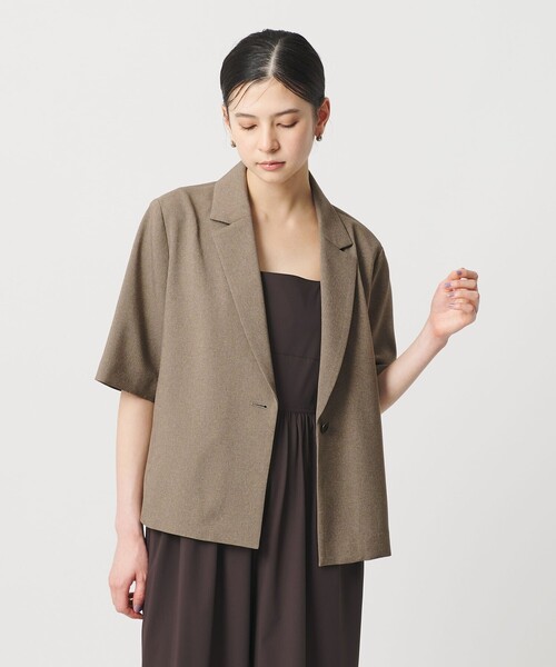 BEAUTY&YOUTH UNITED ARROWS（ビューティーアンドユースユナイテッドアローズ）の「【WEB限定 Wardrobe DAILY MINIMAL】ハーフスリーブジャケット ウォッシャブル（テーラードジャケット・レディース・ブラック/モカ/ベージュ・S/M）」の5枚目の写真