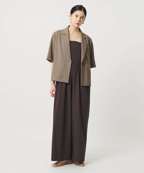 BEAUTY&YOUTH UNITED ARROWS（ビューティーアンドユースユナイテッドアローズ）の「【WEB限定 Wardrobe DAILY MINIMAL】ハーフスリーブジャケット ウォッシャブル（テーラードジャケット・レディース・ブラック/モカ/ベージュ・S/M）」の6枚目の写真