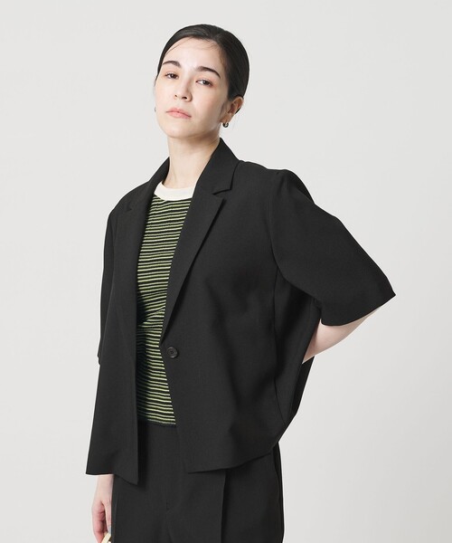 BEAUTY&YOUTH UNITED ARROWS（ビューティーアンドユースユナイテッドアローズ）の「【WEB限定 Wardrobe DAILY MINIMAL】ハーフスリーブジャケット ウォッシャブル（テーラードジャケット・レディース・ブラック/モカ/ベージュ・S/M）」の7枚目の写真