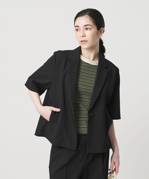BEAUTY&YOUTH UNITED ARROWS（ビューティーアンドユースユナイテッドアローズ）の「【WEB限定 Wardrobe DAILY MINIMAL】ハーフスリーブジャケット ウォッシャブル（テーラードジャケット・レディース・ブラック/モカ/ベージュ・S/M）」の8枚目の写真
