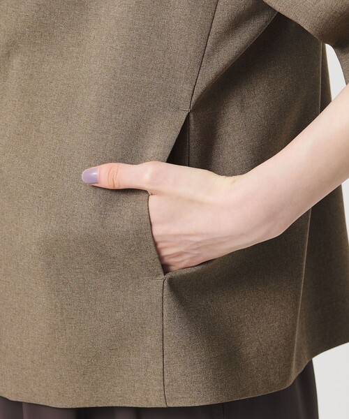 BEAUTY&YOUTH UNITED ARROWS（ビューティーアンドユースユナイテッドアローズ）の「【WEB限定 Wardrobe DAILY MINIMAL】ハーフスリーブジャケット ウォッシャブル（テーラードジャケット・レディース・ブラック/モカ/ベージュ・S/M）」の20枚目の写真