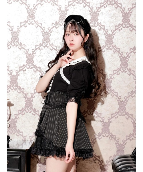 NOEMIE(ノエミー)の「ボレロ風ゴシックローズカットソー(Tシャツ/カットソー・レディース・オフホワイト/ブラック/パープル・M)」の5枚目の写真