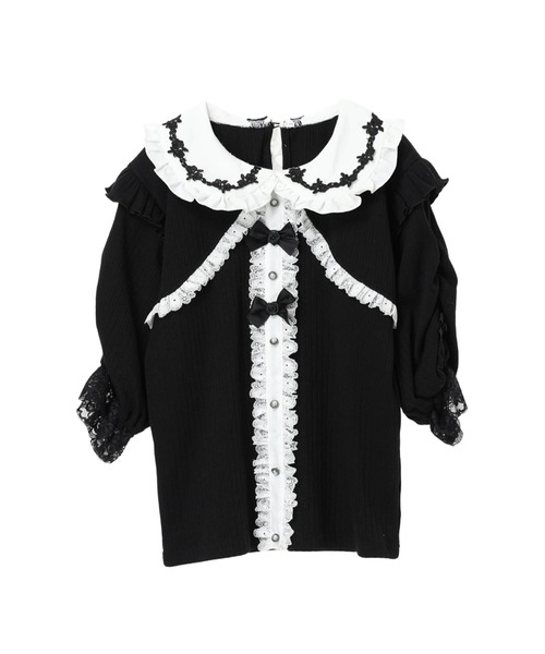 NOEMIE(ノエミー)の「ボレロ風ゴシックローズカットソー(Tシャツ/カットソー・レディース・オフホワイト/ブラック/パープル・M)」の14枚目の写真