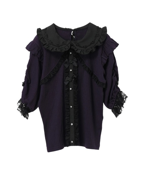 NOEMIE(ノエミー)の「ボレロ風ゴシックローズカットソー(Tシャツ/カットソー・レディース・オフホワイト/ブラック/パープル・M)」の15枚目の写真