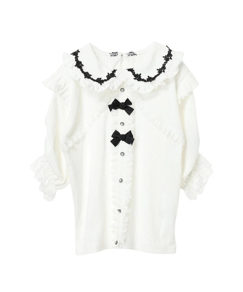 NOEMIE(ノエミー)の「ボレロ風ゴシックローズカットソー(Tシャツ/カットソー・レディース・オフホワイト/ブラック/パープル・M)」の16枚目の写真