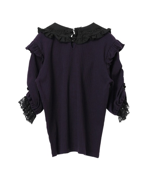 NOEMIE(ノエミー)の「ボレロ風ゴシックローズカットソー(Tシャツ/カットソー・レディース・オフホワイト/ブラック/パープル・M)」の17枚目の写真