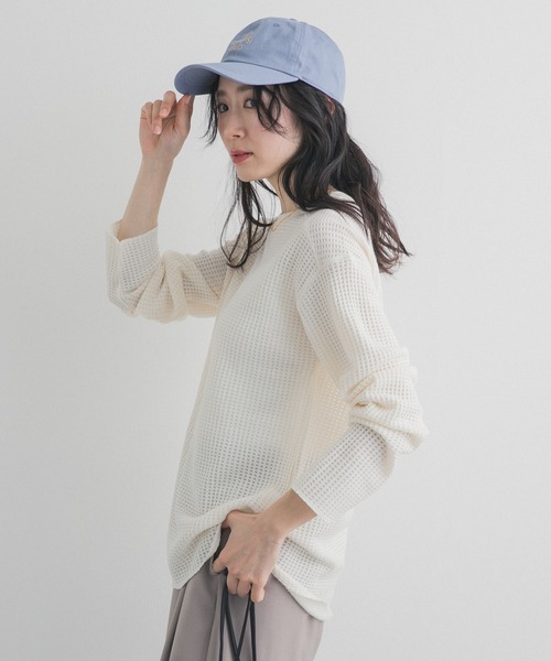 URBAN RESEARCH DOORS（アーバンリサーチドアーズ）の「シアーワッフルプルオーバー（Tシャツ/カットソー・レディース・ネイビー/オフホワイト・FREE）」の14枚目の写真