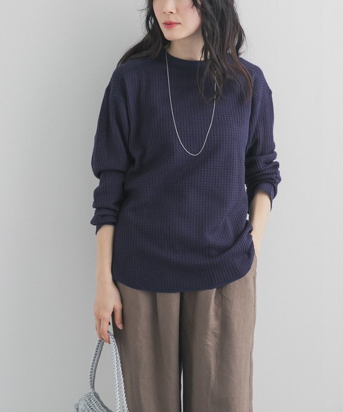 URBAN RESEARCH DOORS（アーバンリサーチドアーズ）の「シアーワッフルプルオーバー（Tシャツ/カットソー・レディース・ネイビー/オフホワイト・FREE）」の19枚目の写真