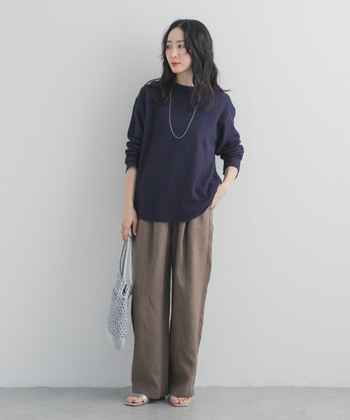 URBAN RESEARCH DOORS（アーバンリサーチドアーズ）の「シアーワッフルプルオーバー（Tシャツ/カットソー・レディース・ネイビー/オフホワイト・FREE）」の12枚目の写真