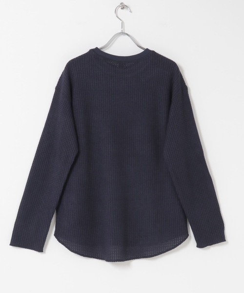 URBAN RESEARCH DOORS（アーバンリサーチドアーズ）の「シアーワッフルプルオーバー（Tシャツ/カットソー・レディース・ネイビー/オフホワイト・FREE）」の4枚目の写真