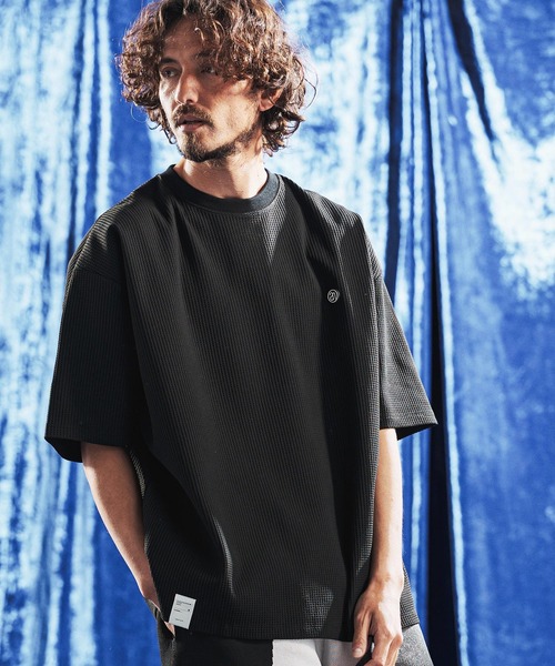 ANGENEHM（アンゲネーム）の「mt10441- Tricot Waffle Jersey T-shirt ワッフルTシャツ(AG06-014scg)（Tシャツ/カットソー・メンズ・イエロー系その他/ブラック/オフホワイト/チャコール・L/M/S）」の9枚目の写真