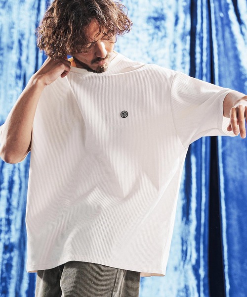 ANGENEHM（アンゲネーム）の「mt10441- Tricot Waffle Jersey T-shirt ワッフルTシャツ(AG06-014scg)（Tシャツ/カットソー・メンズ・イエロー系その他/ブラック/オフホワイト/チャコール・L/M/S）」の20枚目の写真