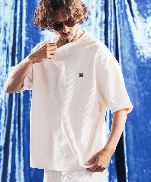 ANGENEHM（アンゲネーム）の「mt10441- Tricot Waffle Jersey T-shirt ワッフルTシャツ(AG06-014scg)（Tシャツ/カットソー・メンズ・イエロー系その他/ブラック/オフホワイト/チャコール・L/M/S）」の21枚目の写真