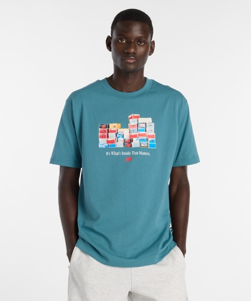 NEW BALANCE(ニューバランス)の「ニューバランス New Balance ボックスTシャツ_(Tシャツ/カットソー・メンズ・ブラック/グリーン/ライトグレー・S/M/L/LL)」の1枚目の写真
