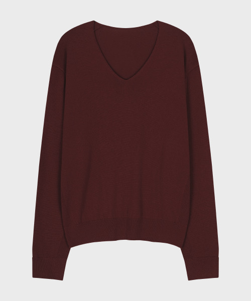 NOIRER(ノイア)の「シルクウールブレンドディープVネックニット(レッド)(ニット/セーター・メンズ・その他・48/50/52)」の2枚目の写真