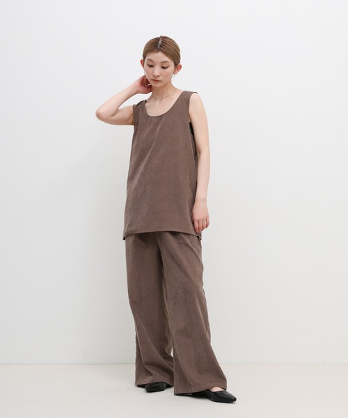 select MOCA（セレクトモカ）の「ピーチスキンノースリーブトップス（シャツ/ブラウス・レディース・ブラウン/アイボリー/ブラック・FREE）」の17枚目の写真