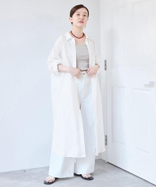 IENA（イエナ）の「リネンバンドカラー シャツワンピース◇（シャツ