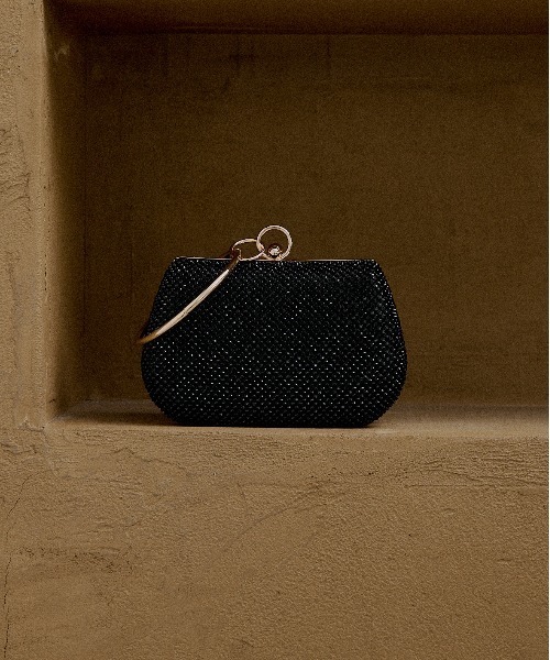 LE'RURE(リルアー)の「Ring handle kirakira bag(ハンドバッグ・レディース・ブラック/シルバー・FREE)」の1枚目の写真