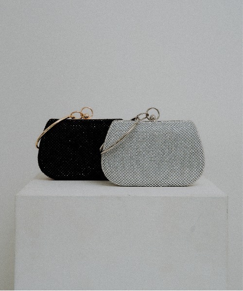 LE'RURE(リルアー)の「Ring handle kirakira bag(ハンドバッグ・レディース・ブラック/シルバー・FREE)」の3枚目の写真